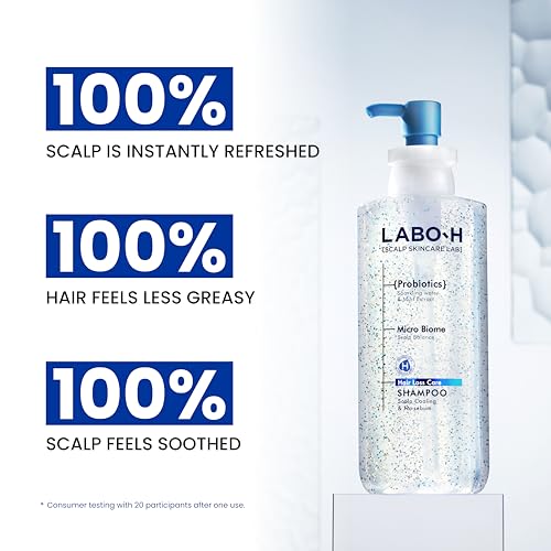 Image of LABO.H No Sebum Shampoo | Korean Scalp Care, Instant Cooling | for Oily Scalp Exfoliator, Soothing | Korean Shampoo for Hair Loss with Rosemary and Caffeine 13.5 Fl. oz.