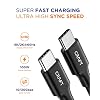 CRAFT 6.5FT USB C Charger Cable | 3.2 USB C to USB C Data Cable with 20Gbps Speed | 100W Fast Charger and High Speed USB C Cable with E-Marker IC Chip, for Phones, Laptops, Cameras, Monitors, Black
