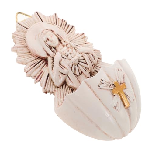 DECHOUS Elegant Wall Holy Water Font Catholic Decor Holy Water Fonts Home Wall Decor 6.5x4x12cm for New Home