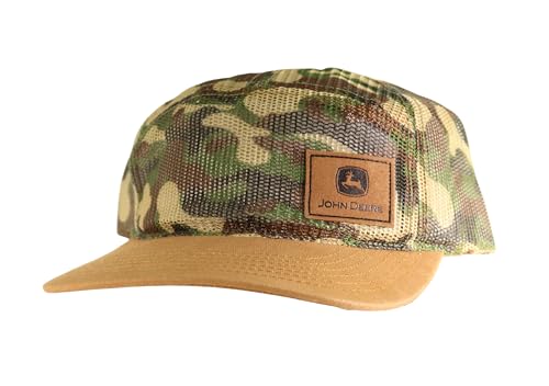 Image of John Deere Mens Camo Print Cotton Twill Trucker Mesh Back