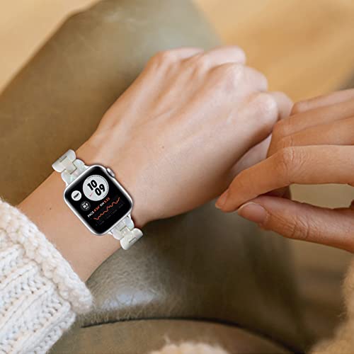 Lewungiu Slim Resin Compatible For Apple Watch Band 38Mm 40Mm 41Mm 42Mm 44Mm 45Mm,Dressy Fashion Lightweight Strap Replacement With Metal Buckle For Iwatch Se Series7 6 5 4 3 2 1 Clear Shell 38 #TOP6