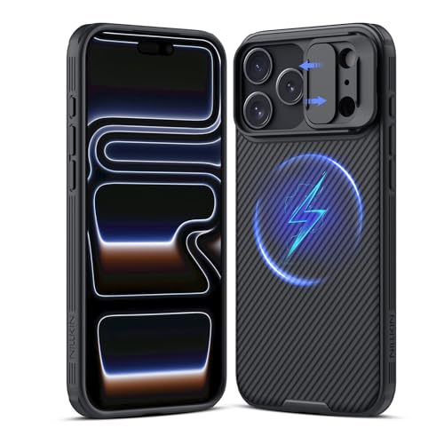 Nillkin CamShield Pro Compatible with iPhone 17 Pro,Compatible MagSafe,Case with Camera Cover,Magnetic 17 Pro 5G Case 6.3-inch Ultra-Thin Design,Shock Protection,Black