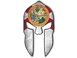 GHaynes Distributing Spartan Helmet Shaped Distressed Florida Flag Sticker Decal (Gun Molon Labe FL)...