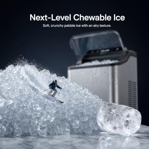 Image of Typhur Fast Nugget Ice Maker, 35lbs /24H Pebble Chewable Ice Machine Countertop, Powerful Self-Cleaning Pump with 8-Pack Cleaner, Stainless Steel, Dual Ice Scoops for Camping, Home, RV