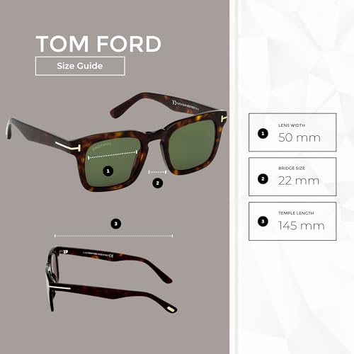 Tom Ford Dax FT0751 Square Sunglasses for Men +BUNDLE with ACCESSORY EYEWEAR KIT4