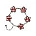 DIYthinker Blanc Rouge irrégulière Arbre en Forme de Coeur Illustration Nordique, Tricoter Forme de Fleur Cadeaux chaîne Bracelet en métal des Bijoux avec décoration de la chaîne