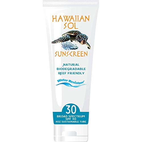 Hawaiian Sol 100% Natural Sol Guard SPF 30 4oz Sun Block Sunscreen Organic Aloe Reef Marine Safe