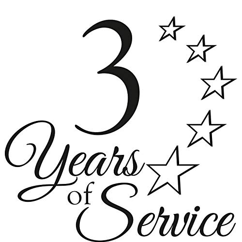 Personalized 3 Years Of Service Plaque Award, 5X7 Red Color Printed Metal Work Anniversary Trophy Award #TOP1