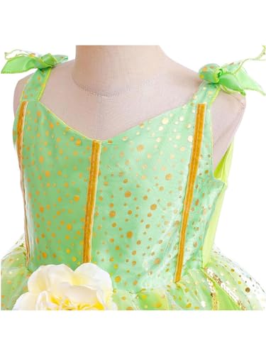 Kids Girls Sleeveless Fairy Elf Dress Ball Gown Flower Princess Tutu Dress Bubble Skirts4