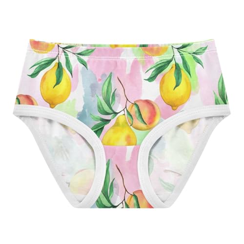 Designer Toddler Underwear Custom 2t Cotton Panties Little Girl Watercolor Lemon Peaches Fruits Underpants Briefs
