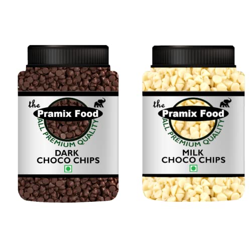 Pramix Premium Dark & White Blend of Chocolate Chips, Chocochips (500 gm)
