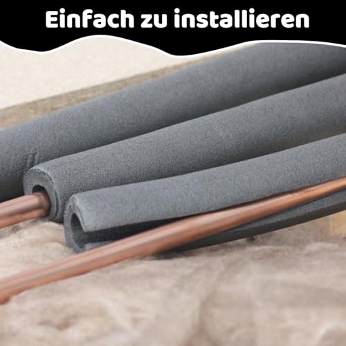 1 Stück Rohrisolierung Schaumstoff Schwarz Ø 22mm, Isolierung Heizungsrohre, Rohrisolierung Außenbereich, 1.8Meter Länge, Wärmedämmung für DIY Projekte, Fitnessgeräte und Werkzeuge