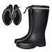 YANMUZI Stivali per Celle Frigorifere, Stivali di Sicurezza per Il Freddo Stivali da Uomo Impermeabili Antiscivolo Eva Ultra Leggero in Pile Spesso con Coulisse Regolabile,Black-42-43