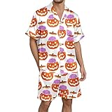 Herren Pyjama Schlafhose Karomuster Zweiteiliger Nightwear Set Leichter Schlafanzug Langarmshirt und Schlafanzughose Kimono Bademantel Geschenke für Männer