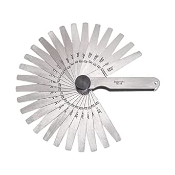 Starrett 172E Thickness Gage Set With Straight Leaves, 0.002-.015" Thickness, 12" Length, 8 Leaves
