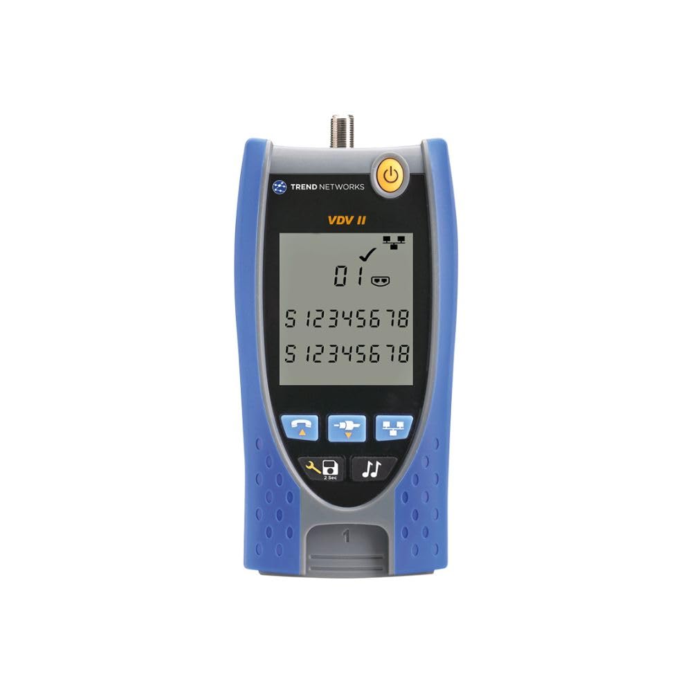 TREND Networks | R158007 | VDV II Basis | Cloud Connected | Sprach-, Daten- und Videokabelüberprüfung | Verdrahtungstester | RJ45 (DATEN), RJ11/RJ12 (SPRACHE), Koax/F-Type (VIDEO) | Verdrahtungsplan