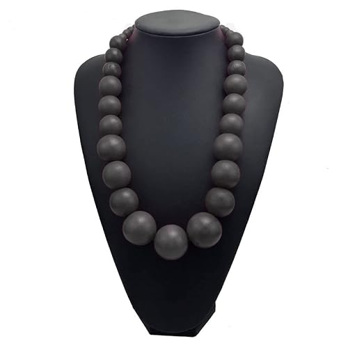 Colorful Bling Ethnic Natural Wood Beads Necklace For Men Women Africa Wooden Chain Chunky Strand Necklace Statement Hip Hop Jewelry (Short Black) #TOP1