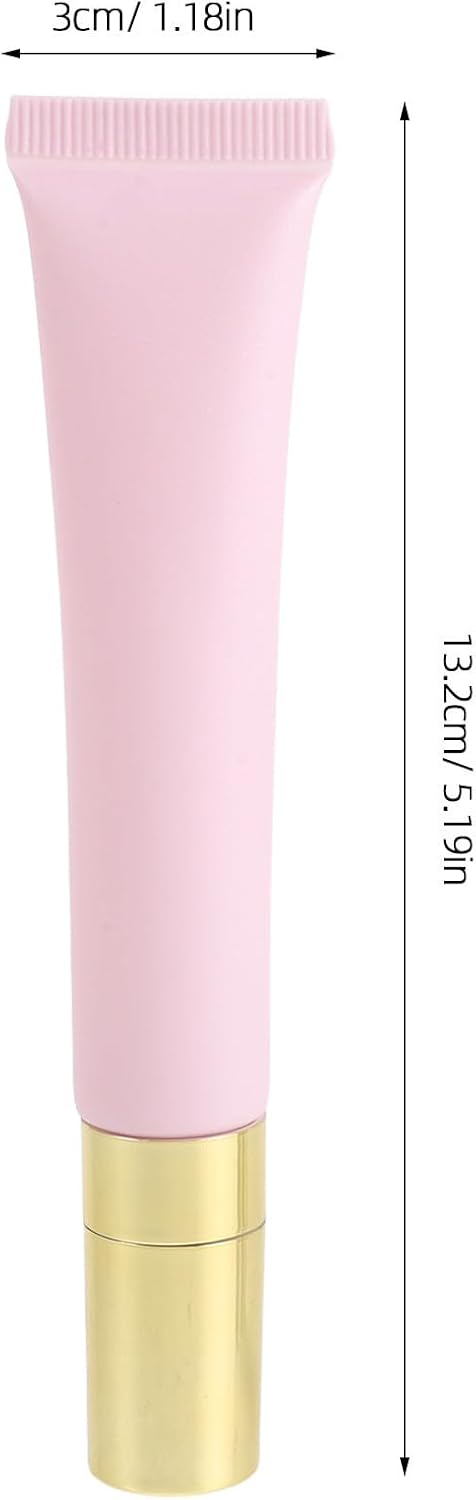 Lip Gloss and Organized Storage High Sealing with Zinc Alloy Metal Massage Head 2pcs Matte Squeeze Tubes Pink 20g Refillable Cosmetic Dispenser for Travel and Home Use