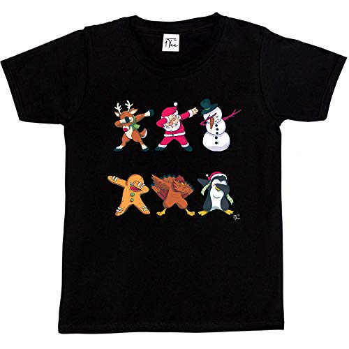 Fancy A Snuggle Boys Dabbing Christmas Characters T-Shirt Black 7-8 Years