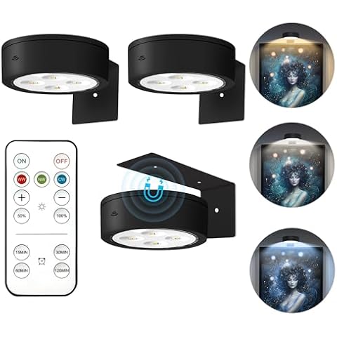 Kandicyar 3Pcs Battery Operated Picture Lights Cover