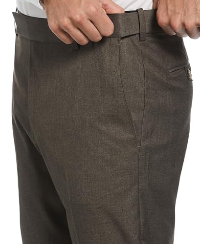 Savane Men's Big & Tall Flat Front Performance No Iron Gabardine Dress Pants with Extendable Waistband3