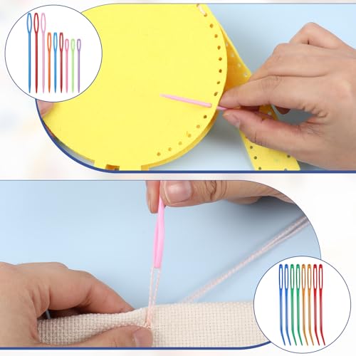 Image of BOHUIZ 19 Pcs Yarn Needles Set, Assorted Yarn Needles Bent Tapestry Needle Weaving Needle Darning Needles Plastic Needles Large Eye Blunt Knitting Needles for Sewing Crochet with Needle Threader