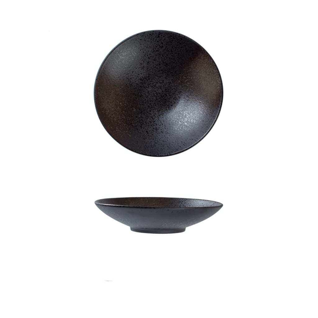 WOTZOV Salad Fruit Bowl Ceramic Bowl Retro Plate Breakfast Bowl Dessert Bowl Salad Bowl Big Soup Bowl Living Room Tabletop Vegetable Bowl Ramen Bowl