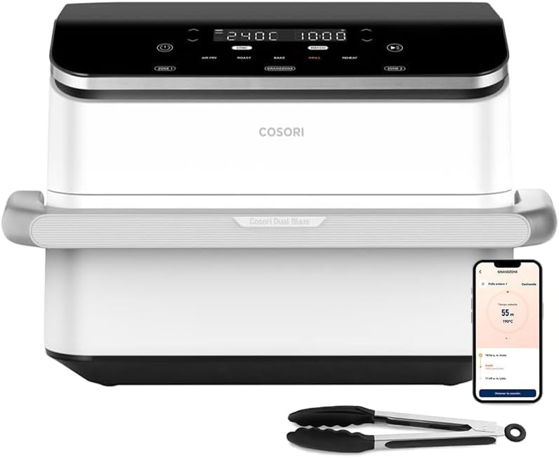 Cosori Freidora de Aire 10L Dual Blaze Twinfry, Doble Cesta con Divisor | Tecnología Dual Blaze™, Smart WiFi, Divisor para 1 o 2 Zonas, 55% Más Rápido, 66% Menos Energía, Multicocina 5 en 1, 2800W