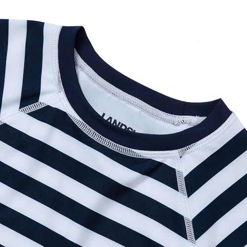 Image of Lands' End Girls Slim Short Sleeve Crew Neck UPF 50 Swim Rash Guard