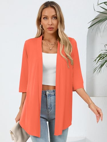 Image of Women's Lightweight Open Front Cardigans Casual Soft Drape Spring Summer Fall Cardigan S-3XL