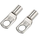 terminal tubular 8mm Nombre: terminal de cobre Cikuso 10 lengueta tubo de cobre 25Mm x 8Mm Anillo terminal de crimpado de soldadura cable de arranque de bateria