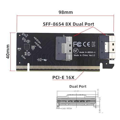 Image of CY Low Profile Slimline Dual SFF-8654 8X 74Pin to Detachable PCIE 16X Express 3.0 PCIE4.0 Raid Card VROC Raid0 Hyper Adapter