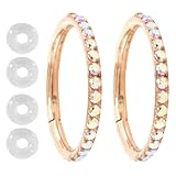 [ROQUE] 2個セット(新型) ピアス CZ ジュエルライン セグメントクリッカー 16G/10mm ピンクゴールド/オーロラ