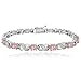 Silver Tone 3ct TGW Created Pink Opal & Diamond Accent Infinity Bracelet (7.5 Inches)