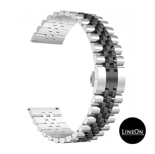 Image of Stainless Steel Jubilee Watch Metal Strap Chain Replacement Bracelet with Butterfly Push Button Clasp, Adjustable Links, Premium Finish, Permanent Polish For Premium Watches ( Adjustable Tools and Pins Include )
