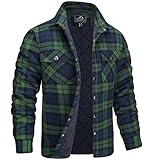 MAGCOMSEN Mens Jackets Fall Flannel Shirt for Men Plaid Jacket Mens Shirts Casual Sherpa Jacket Quilted Jacket Flannel Jackets Insulated Coat