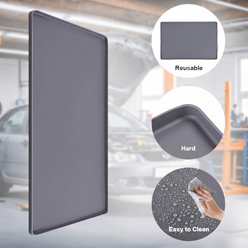 WODHMIEY Silicone Oil Drip Pan, Tearproof Anti Cracking Leak Proof Automotive Oil Catch Pan for Under Car Garage Floor, with Water Proof Oilproof Easy to Clean Flexible Texture (1)