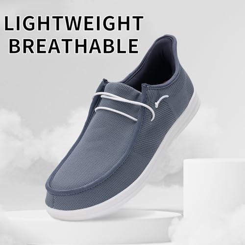 Men's Slip On Casual Shoes Arch Support Waking Loafers Non Slip Fashion Canvas Driving Boat Shoes Size 8-132