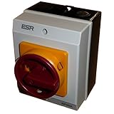  Interruptor aislante giratorio de 4 polos de 20 A, 4 kW IP65 para interiores o exteriores, monofásico o trifásico