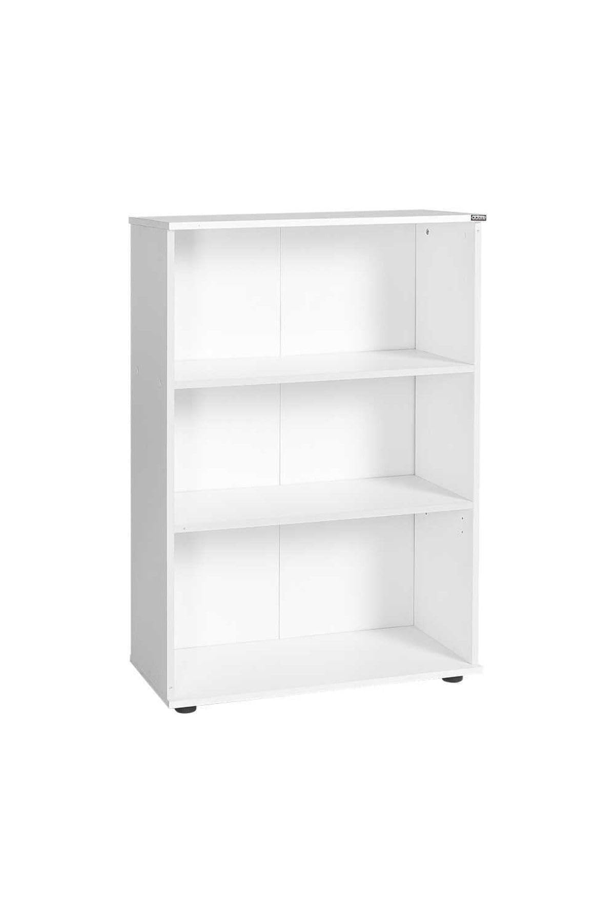 Adore Mobilya Furniture Rio Large 3 Shelves Bookcase, 72 x 109 x 34 cm, Diamond White