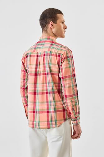 Image of SNITCH Men Casual Shirt | Regular Fit Full Sleeve Button-Down Collar Plaid Design | 100% Cotton & Breathable Fabric for Everyday Wear & Outings