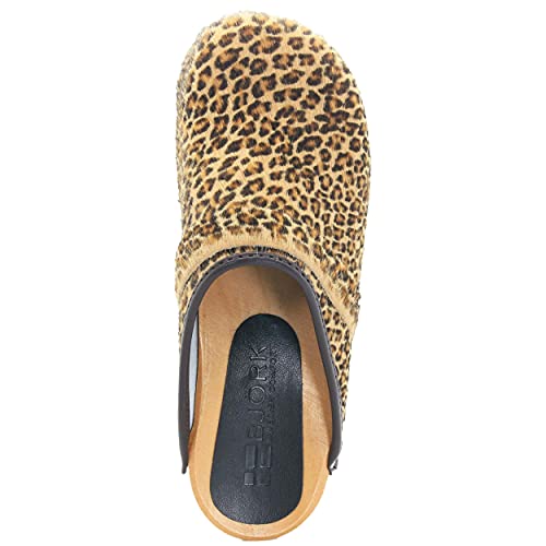 Image of Bjork Maja Wood Open Back Leather Clogs