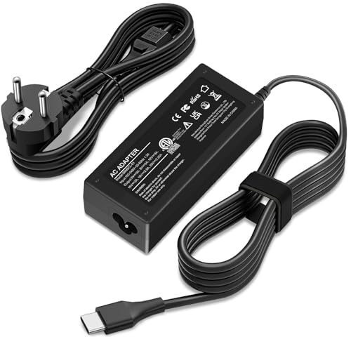 Chargeur Rapide USB C 45w Ordinateur Portable Chromebook Compatible avec HP Spectre Yoga Thinkpad A CER Dell Latitude ASUS Samsung Google d'alimentation...