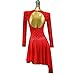 HYNNYH Red,S, Women's Latin Dance Skirt Ballroom Dancing Performance Dresses Mesh Splice Cha Cha Dancing Outfit Salsa Dance Clothes