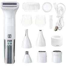 Nave 6-in-1 Epilator for Women Rechargeable Cordless Bikini Trimmer and Body Hair Removal Device for Legs, Arms, Underarms, Face and Sensitive Areas