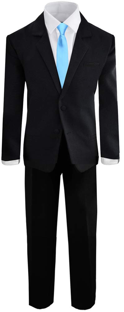 Black n Bianco Boys' Formal Black Suit with Shirt and Vest