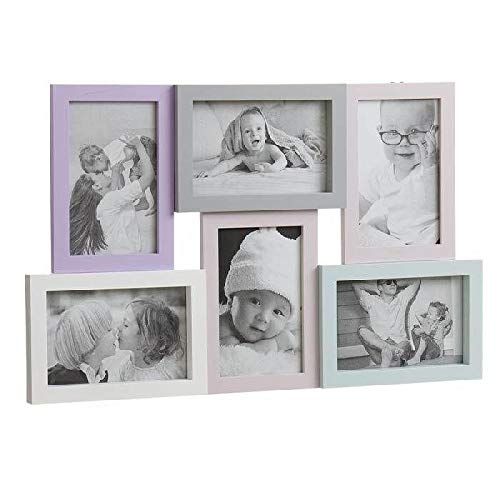 Dcasa Portafotos Multiple 6F Infantil Marcos de Fotos Decoración del hogar Unisex Adulto, Multicolor (Multicolor), única