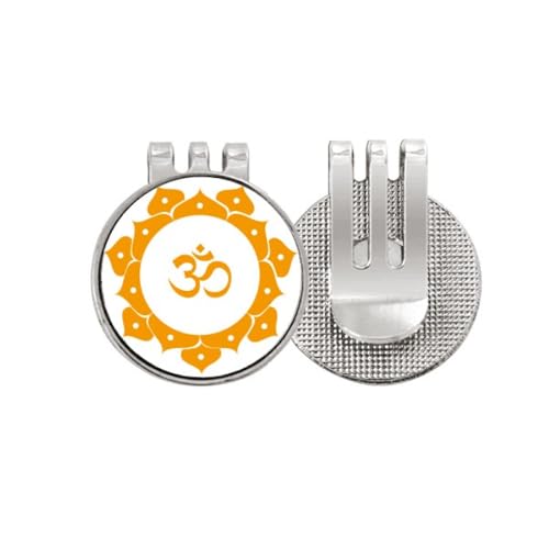Marqueur de balle de golf en émail de qualité supérieure motif lotus jaune