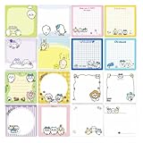 付箋 メモ 16冊×20枚 ハチワレ うさぎ ももんが ふせん スクエア 粘着メモ かわいい 手帳 書き込み ノートメモ用紙 文房具 メッセージシール キャラクター ホーム オフィス 学生