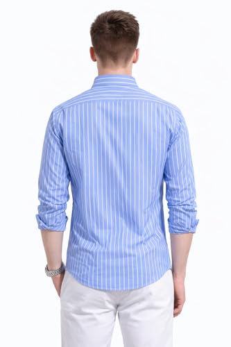 Image of Men's Cotton Casual Printed Striped Stylish Shirt for Men